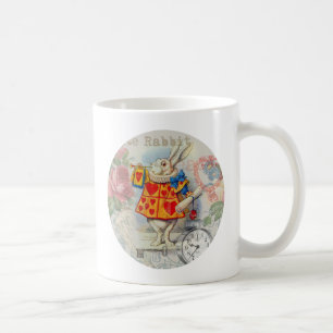 Vita Kanin Hjärter Alice Klassiker Kaffemugg