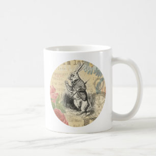 Vita kaninen Alice i Underlandet Konst Kaffemugg