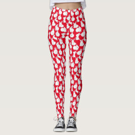 Vita kaniner mönster 01.bw leggings