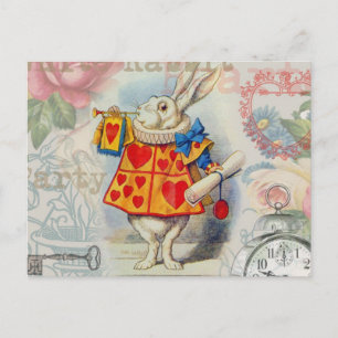 Vita Kaninets Hjärta Alice Classic Vykort