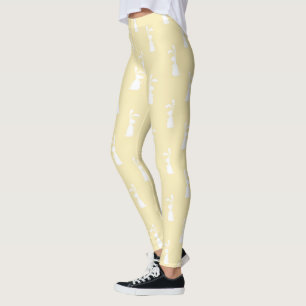 Vita kaninöron Glad påsk Vårssäsong Leggings