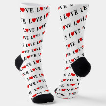 Vita KÄRLEK Heart - enkla minimala socklar för Ele