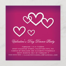 Vita Kärlek Hearter på Mörk Rosa Valentines Party