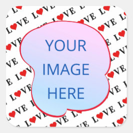 Vita KÄRLEK-minimalister Fyrkantigt Klistermärke