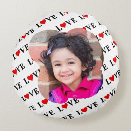 Vita KÄRLEK-minimalister Rund Kudde