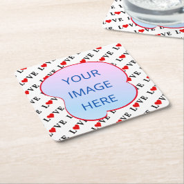 Vita KÄRLEK-minimalister Underlägg Papper Kvadrat