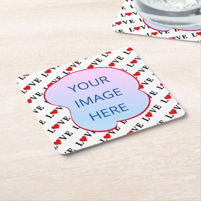 Vita KÄRLEK-minimalister Underlägg Papper Kvadrat (Vinklad)