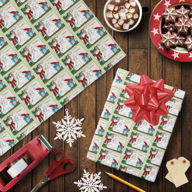 Vita Kat-julprydnadsföremål Funny Presentpapper (Skapare uppladdad)