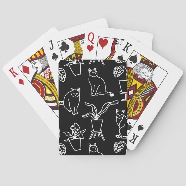 Vita katter i svart casinokort (Baksidan)