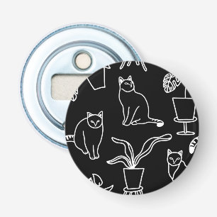 Vita katter i svart flasköppnare