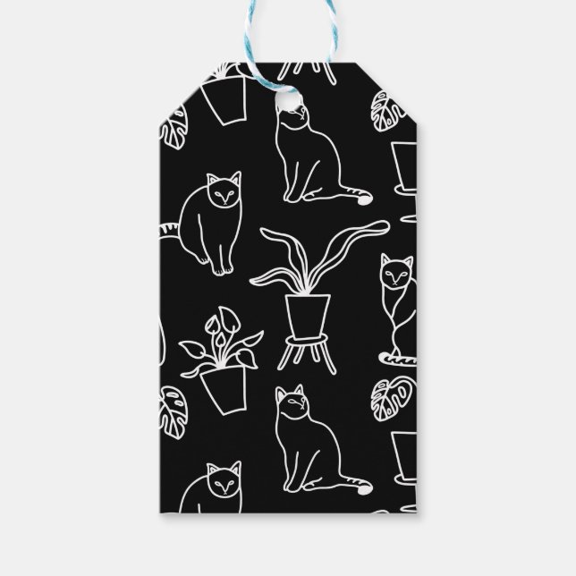 Vita katter i svart presentetikett (Framsidan)
