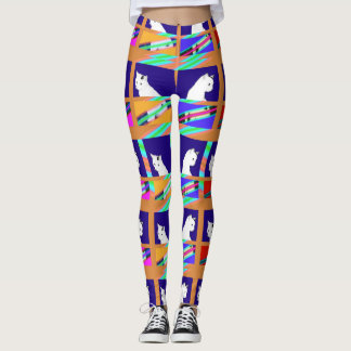 Vita katter i Windows Leggings