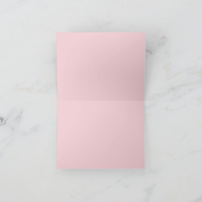 Vita katter rosa rosor blomsterflat tackkort (Inuti)