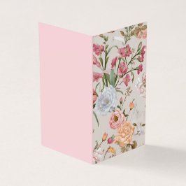 Vita katter rosa rosor blomsterflat tackkort kort