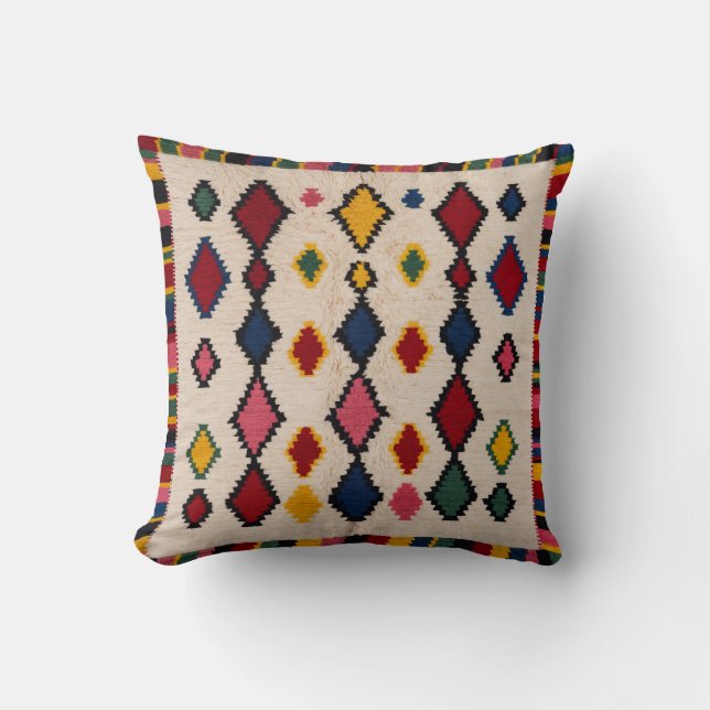 Vita Kilim Pillows med persian Geometric Charm Kudde (Framsida)