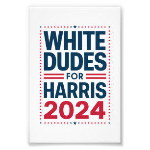 Vita killar för Harris-2024 Fototryck