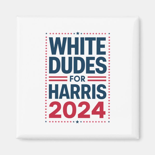 Vita killar för Harris-2024 Magnet (Framsidan)
