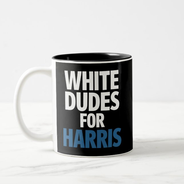 Vita killar för Harris Kamala Harris 2024 års val Två-Tonad Mugg (Vänster)