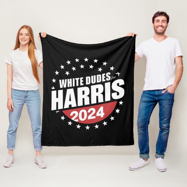 Vita killar för Kamala Harris 2024 års val Fleecefilt (På plats)