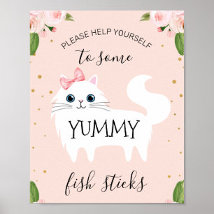 Vita Kitten är du Kitten mig födelsedagsskylt Poster