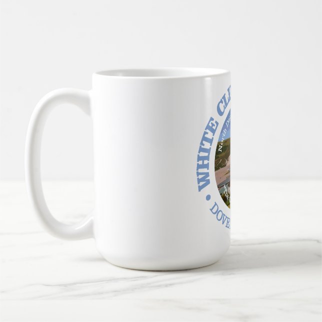 Vita klippor av Dover (rd) Kaffemugg (Vänster)