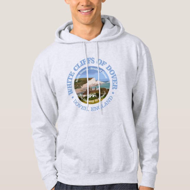Vita klipporna i Dover (rd) Hoodie (Framsida)