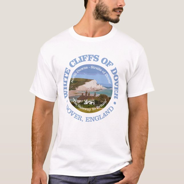Vita klipporna i Dover (rd) T Shirt (Framsida)
