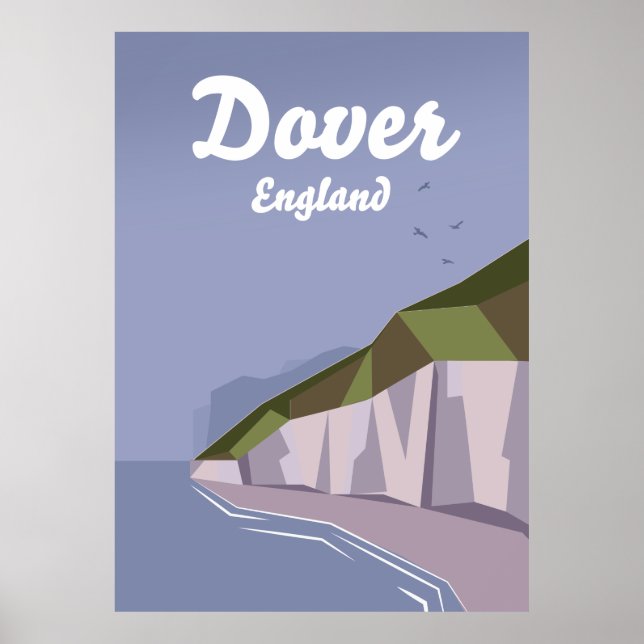 Vita klipporna i Dover-reseaffisch Poster (Framsidan)