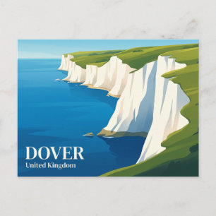 Vita klipporna i Dover Storbritannien Vykort