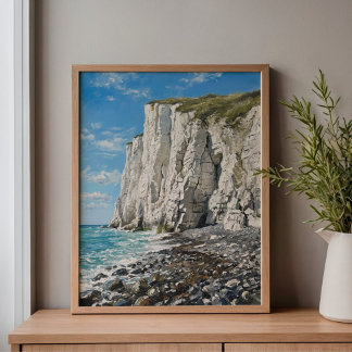 Vita klipporna vid Dover Beach Art Canvastryck