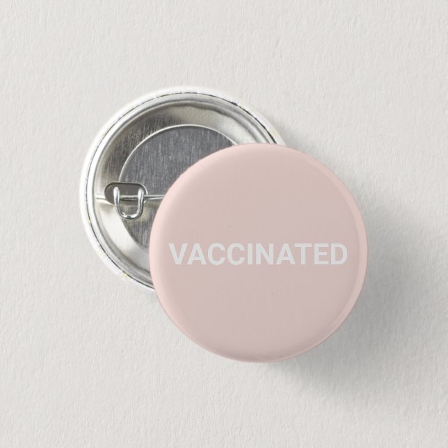 Vita knapp för vaccinerad,  rosa (Framsida & baksida)