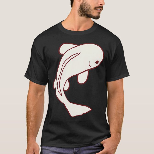Vita Koi-fiskar T Shirt (Framsida)