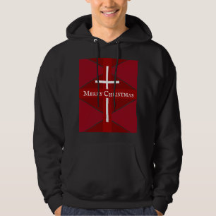 Vita Kor-julens röda design Christian Hoodie