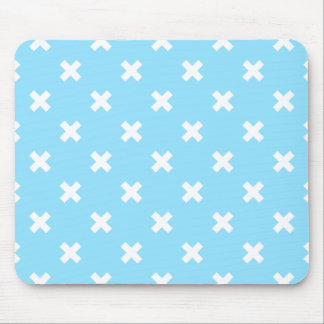 Vita kor stygn på baby blue musmatta