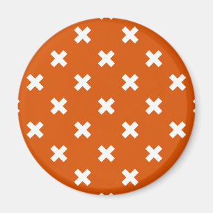 Vita kor stygn på bränd orange magnet