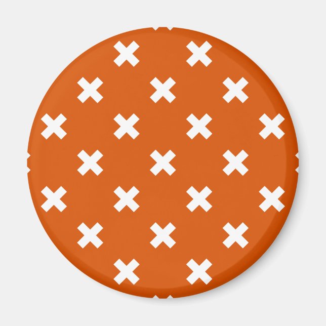 Vita kor stygn på bränd orange magnet (Framsidan)