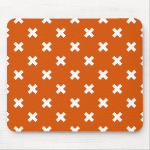 Vita kor stygn på bränd orange musmatta