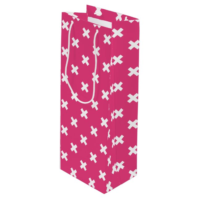 Vita kor stygn på fuchsia (Framsidan Vinklad)