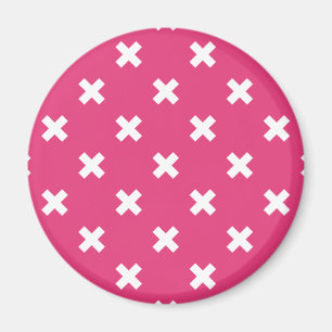 Vita kor stygn på fuchsia magnet