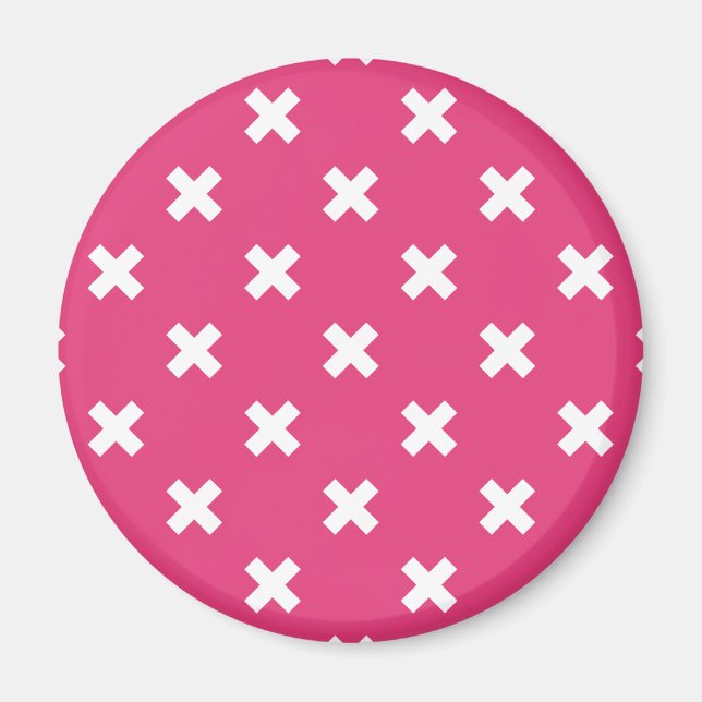 Vita kor stygn på fuchsia magnet (Framsidan)