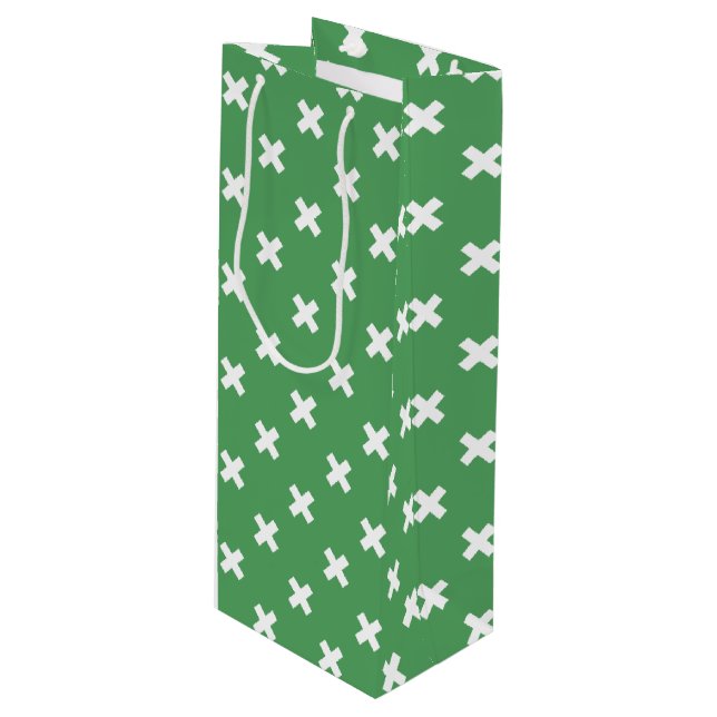 Vita kor stygn på grönt (Framsidan Vinklad)