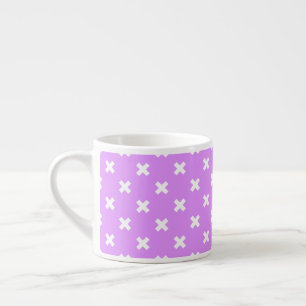 Vita kor stygn på lilac espressomugg