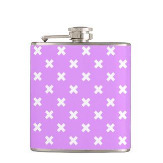 Vita kor stygn på lilac fickplunta