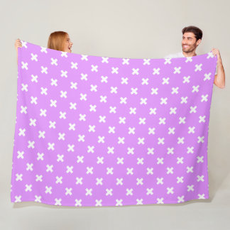 Vita kor stygn på lilac fleecefilt