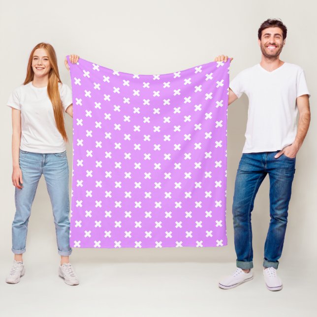 Vita kor stygn på lilac fleecefilt (På plats)