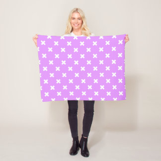 Vita kor stygn på lilac fleecefilt