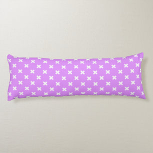 Vita kor stygn på lilac kroppskudde