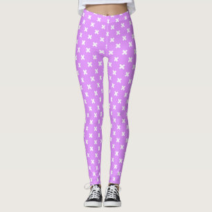 Vita kor stygn på lilac leggings