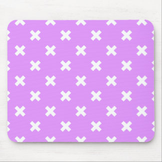 Vita kor stygn på lilac musmatta