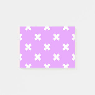 Vita kor stygn på lilac post-it block